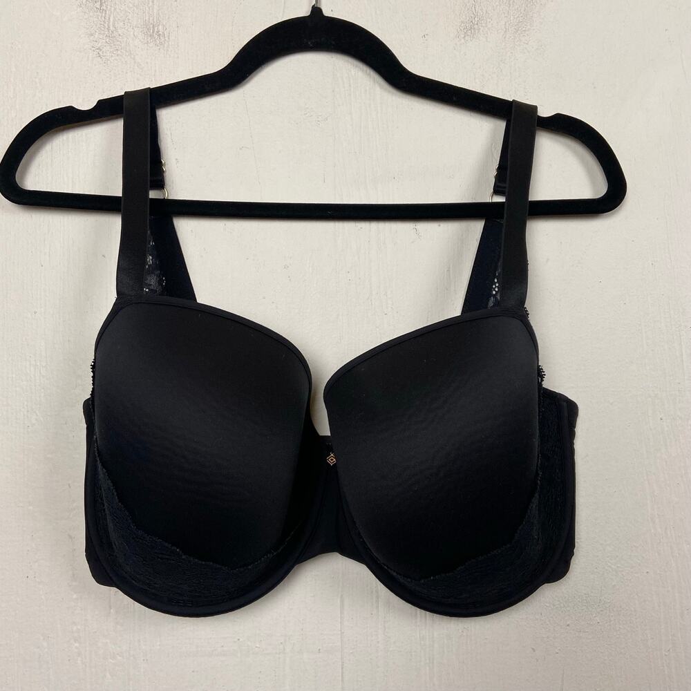 ThirdLove 24/7 Black Underwire Lace Detail T-Shirt Bra Size 34H